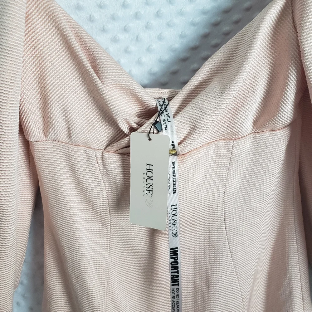 NWT House of CB Dress Medium Aliyah Puff Sleeve - Picture 11 of 14
